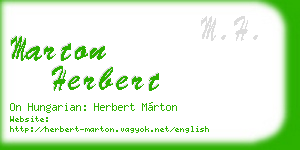 marton herbert business card
