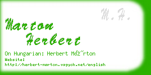 marton herbert business card